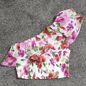 Abercrombie & Fitch Floral Ruffle Top